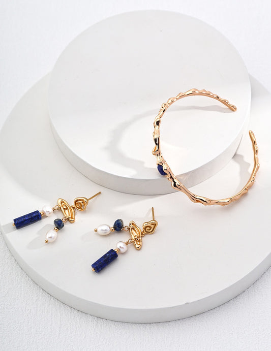 Sterling silver lapis lazuli bracelet